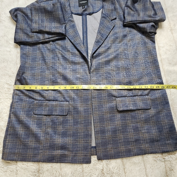 Size 2X Boyfriend Blazer Relaxed Plaid Collared Long sleeves LIVERPOOL NWT - Picture 14 of 16